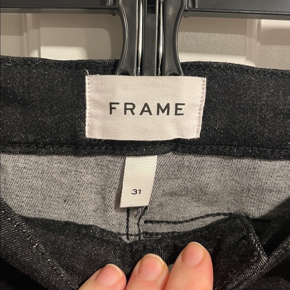 FRAME Le High Skinny in Corvo Slit Black Color Size 31 - Picture 5 of 8